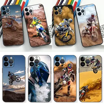 Moto Cross Moto Esportes Paisagem Caso de Telefone para a Apple iPhone14 13 12 11 Pro Max Mini 8 7 SE XR XS Plus Max Tampa Funda Coque