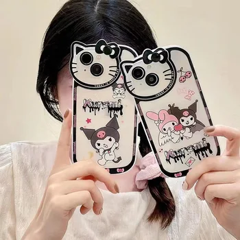 Sanrio Kuromi Escuro Série de Gato Câmara Casos de Telefone Para o iPhone 13 12 11 Pro Max XR XS MAX X Tampa Traseira