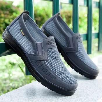 Slip-On, masculina Casual Sapatos de Homens Verão Malha de Estilo Flats Para Homens Loafer Trepadeiras Casuais Sapatos de sapatos Confortáveis 38-48 202021