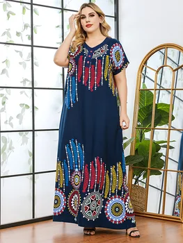 Eid Ramadã Impressão Africana Maxi Vestidos Abayas para as Mulheres a Moda Solta Boubou Manto Muçulmano Vestido de Festa Islâmica Abaya Dubai, Turquia
