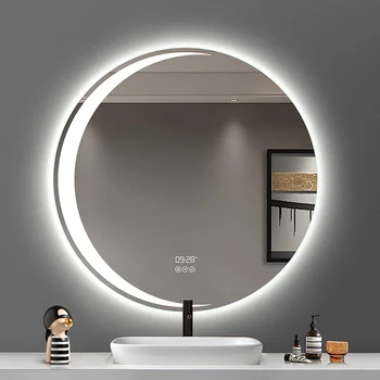 Controle do toque Espelhos para casa de Banho Com Luzes Inteligente Wc Espelho de maquilhagem Diodo emissor de Luz do Sensor de Espejo Inteligente Espelho Grande EB5JZ
