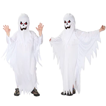 Halloween Carnaval Capa Espírito Máscara Facial Traje Cosplay Meninos Purim Masquerade Vestido De Vestes Assustador Vestido