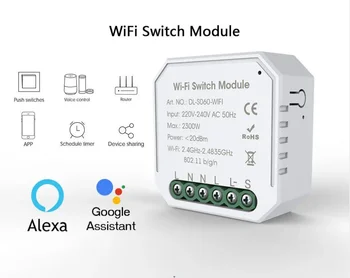 16A wi-Fi Smart Switch Casa Inteligente Interruptores de Luz Módulo 2-forma de Controle do Trabalho com Tuya Vida Inteligente Alexa Alice Inicial do Google Interruptor