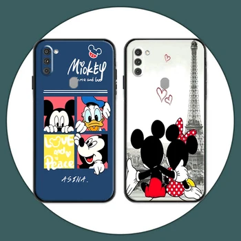 Disney Casal Mickey Mouse Para Samsung A11 A10 A10S de Silicone Macio de Trás do Telefone de Tampa de Protecção Preto Tpu TPU Macio Carcasa