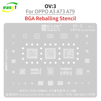 Amaoe OV2 BGA Reballing Estêncil para OPPO A3 A73 A79 A83 R11 R15 SDM660 MT6771CPU wi-FI Nand Integrada do Modelo