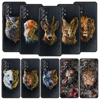 Golden Animal Tigre, Leão Telefone Case Para Samsung Galaxy A73 A53 A33 5G A13 A23 A21s A03 A11 A31 A41 A51 A52 A71 M21 M31 A01 Tampa