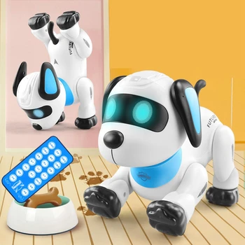 LENENG Controle Remoto Cão RC Robótica Stunt Cachorro de Voz Eletrônico de Controle de Animais de estimação Dança do Robô Programável animal de Estimação Brinquedos