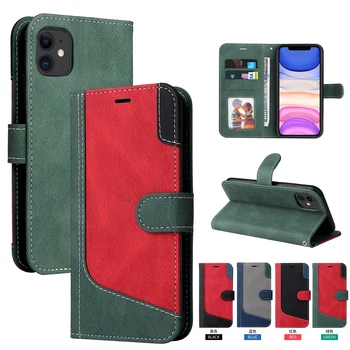 Multicolor Magnéticos, Flip Case Para iPhone 13 Mini 12 11 ProMax XR Xs 6 7 8 Plus SE2020 Capa de Couro com Suporte de Foto Slot para Cartão