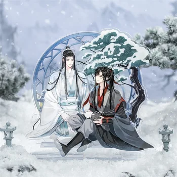 Anime Mo Dao Zu Shi MDZS Wei Wuxian Lan Wangji Floresta de Pinheiros de Neve Cena Cosplay areia movediça de Acrílico com Suporte de Brinquedo Emblema do Pingente