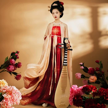 Hanfu Chinês Tradicional, Trajes para Mulheres Solta de Vestido de estampa Floral Casaquinho de Antiga Dança de Desempenho Quimono Japonês Fantasia