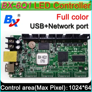 BX-6Q1 Assíncrona full-color LED, controlador de vídeo, Suporte do disco de U para enviar programas, Suporte a formato de vídeo AVI paly,
