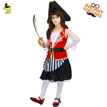 Menina Linda Fantasia De Pirata Kid Pirata Princesa Vestido De Festa De Halloween Pirata Cosplay Fantasia