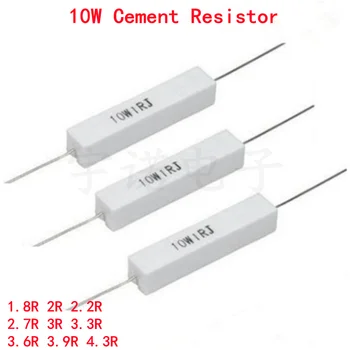 10pcs 10W 5% Resistor de Cimento Poder de Resistência De 1,8 R 2R 2.2 R 2.7 R 3R 3.3 R 3.6 R 3.9 R 4.3 R 1.8 2 2.2 2.7 3 3.3 3.6 3.9 4.3 ohm