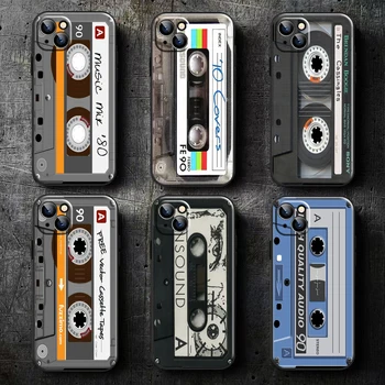 Retro Vintage Velha Fita Cassete Para o iPhone 13 12 11 Pro Mini X XR XS Max SE 5 6 6 7 8 Plus Caso de Telefone de Casos de Escudo Macio de Volta