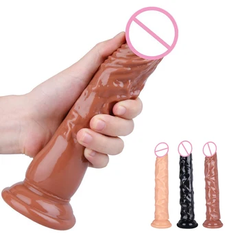 Vibrador de Brinquedos Sexuais para a Mulher Erótica Macio da Geléia de Dildos Anal Plug anal Forte ventosa Realista Pênis de Brinquedo para Adultos Vibrador Enorme